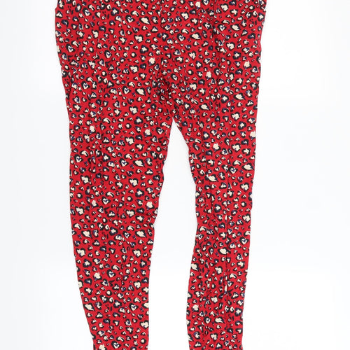 South  Womens Red Animal Print  Bloomer Trousers Size 10 L25 in