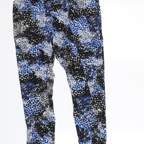 Definitions Womens Blue Animal Print  Dress Pants Trousers Size 10 L26 in