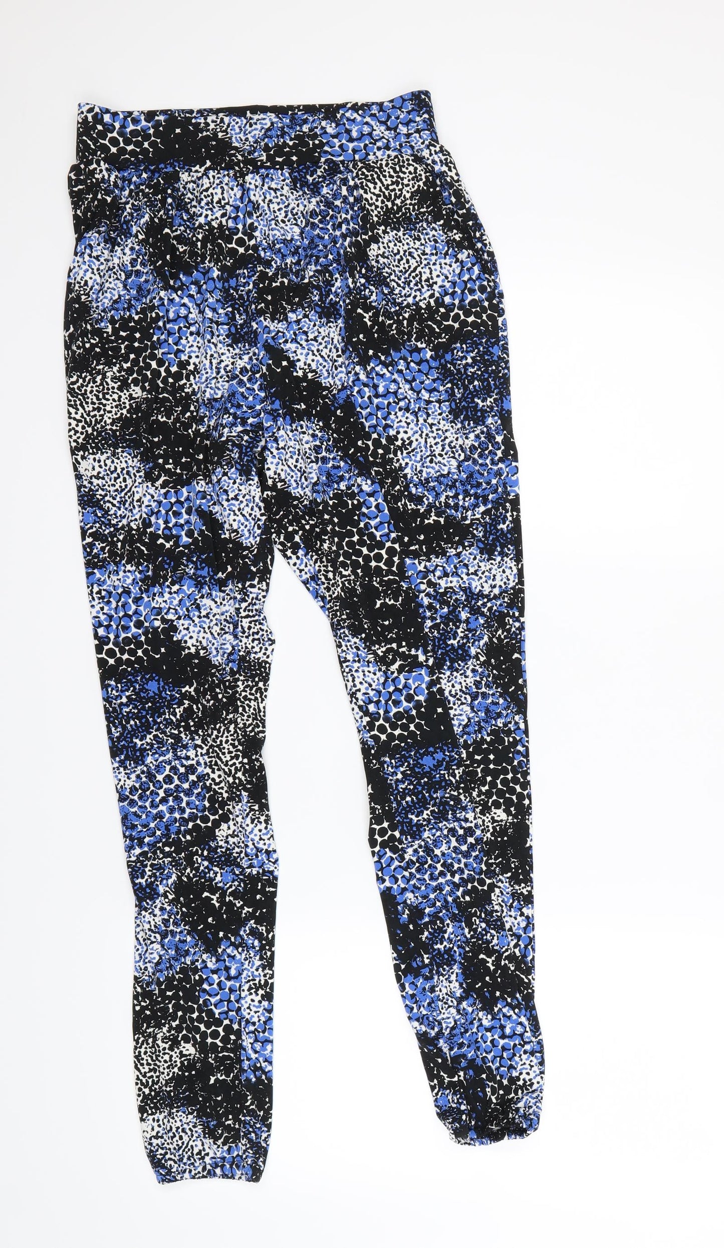 Definitions Womens Blue Animal Print  Dress Pants Trousers Size 10 L26 in
