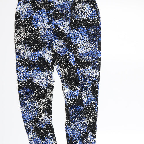 Definitions Womens Blue Animal Print  Dress Pants Trousers Size 10 L26 in