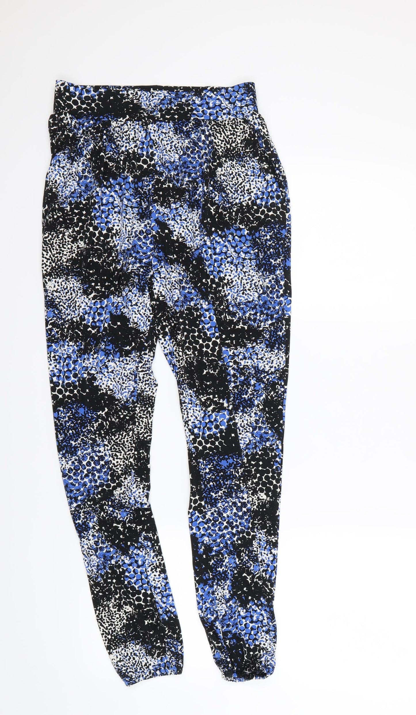 Definitions Womens Blue Animal Print  Dress Pants Trousers Size 10 L26 in