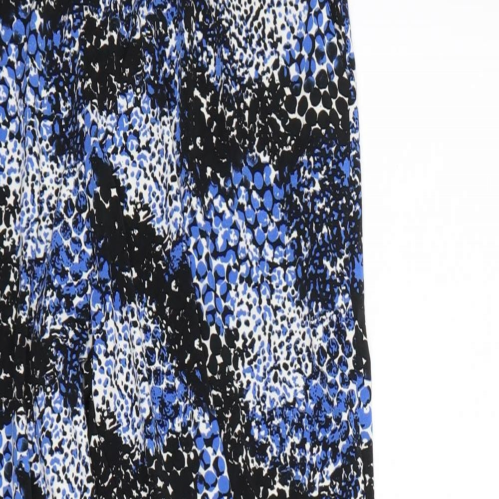 Definitions Womens Blue Animal Print  Dress Pants Trousers Size 10 L26 in