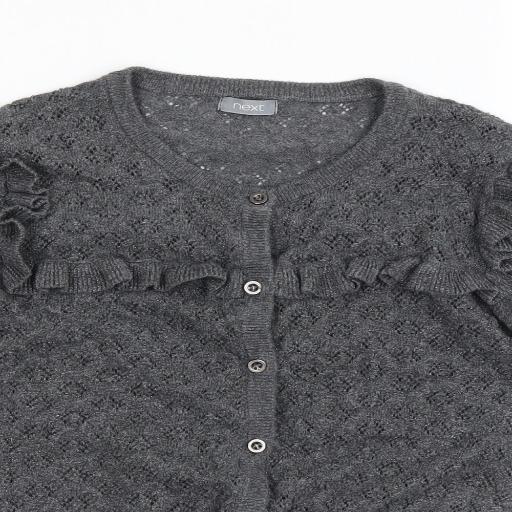 Next  Girls Grey   Cardigan Jumper Size 8 Years