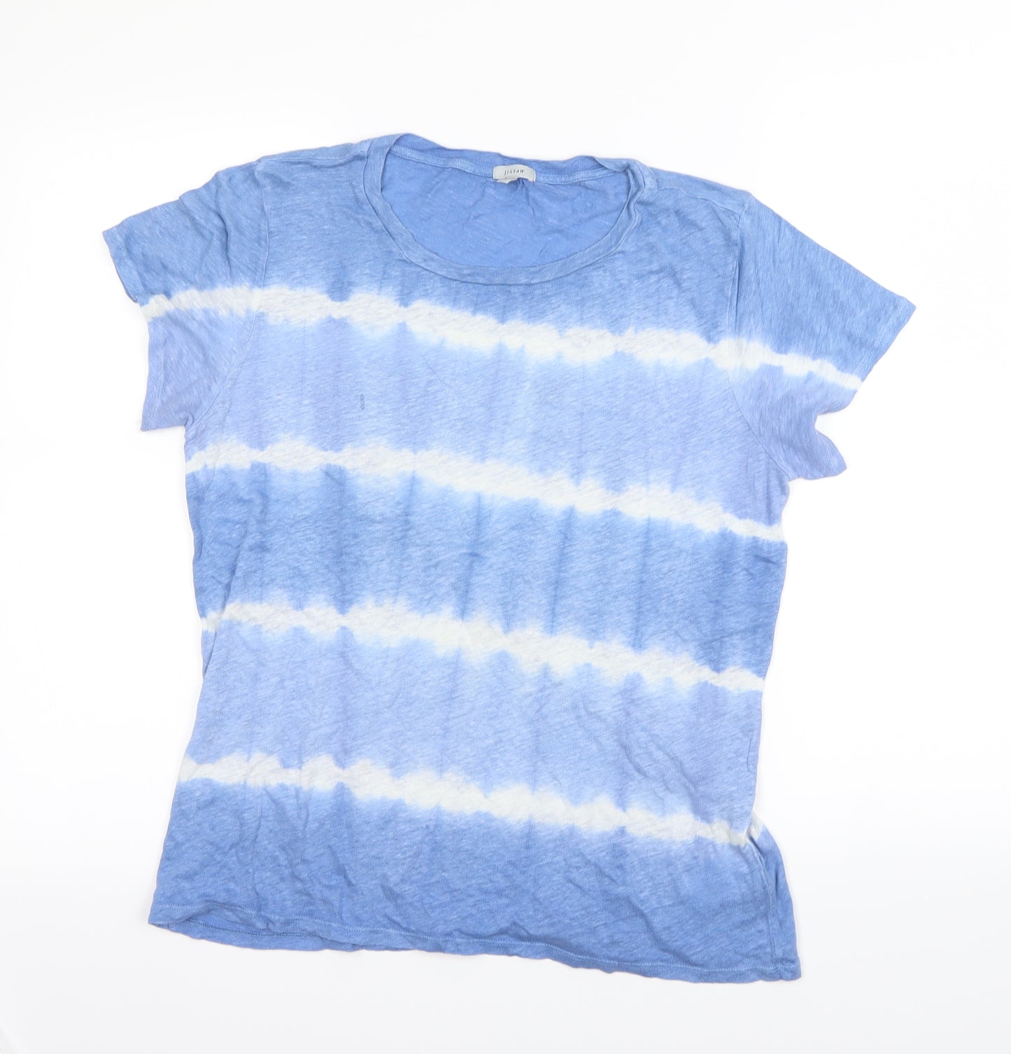 Jigsaw Womens Blue Striped  Basic T-Shirt Size M