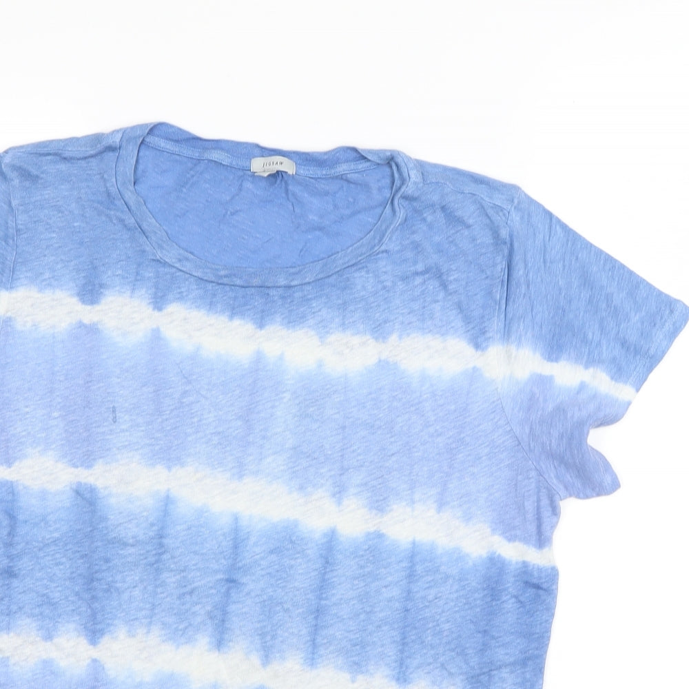 Jigsaw Womens Blue Striped  Basic T-Shirt Size M