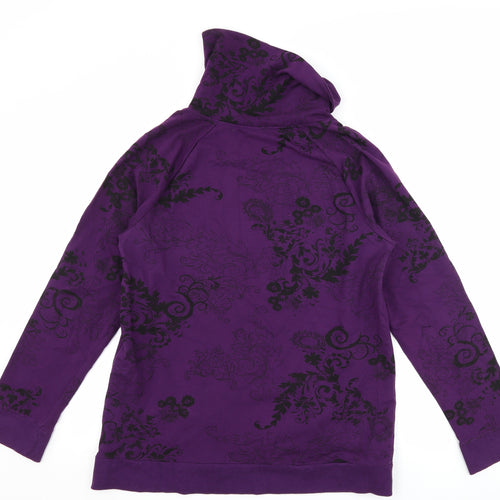 s.Oliver Womens Purple Floral  Pullover Sweatshirt Size 18