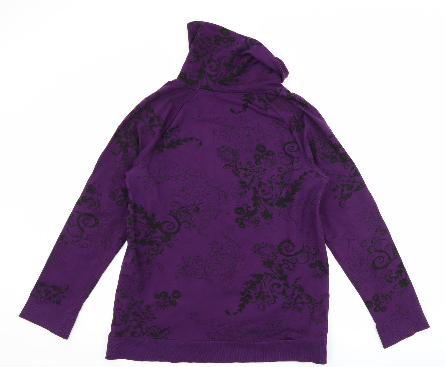 s.Oliver Womens Purple Floral  Pullover Sweatshirt Size 18