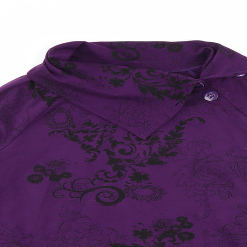 s.Oliver Womens Purple Floral  Pullover Sweatshirt Size 18