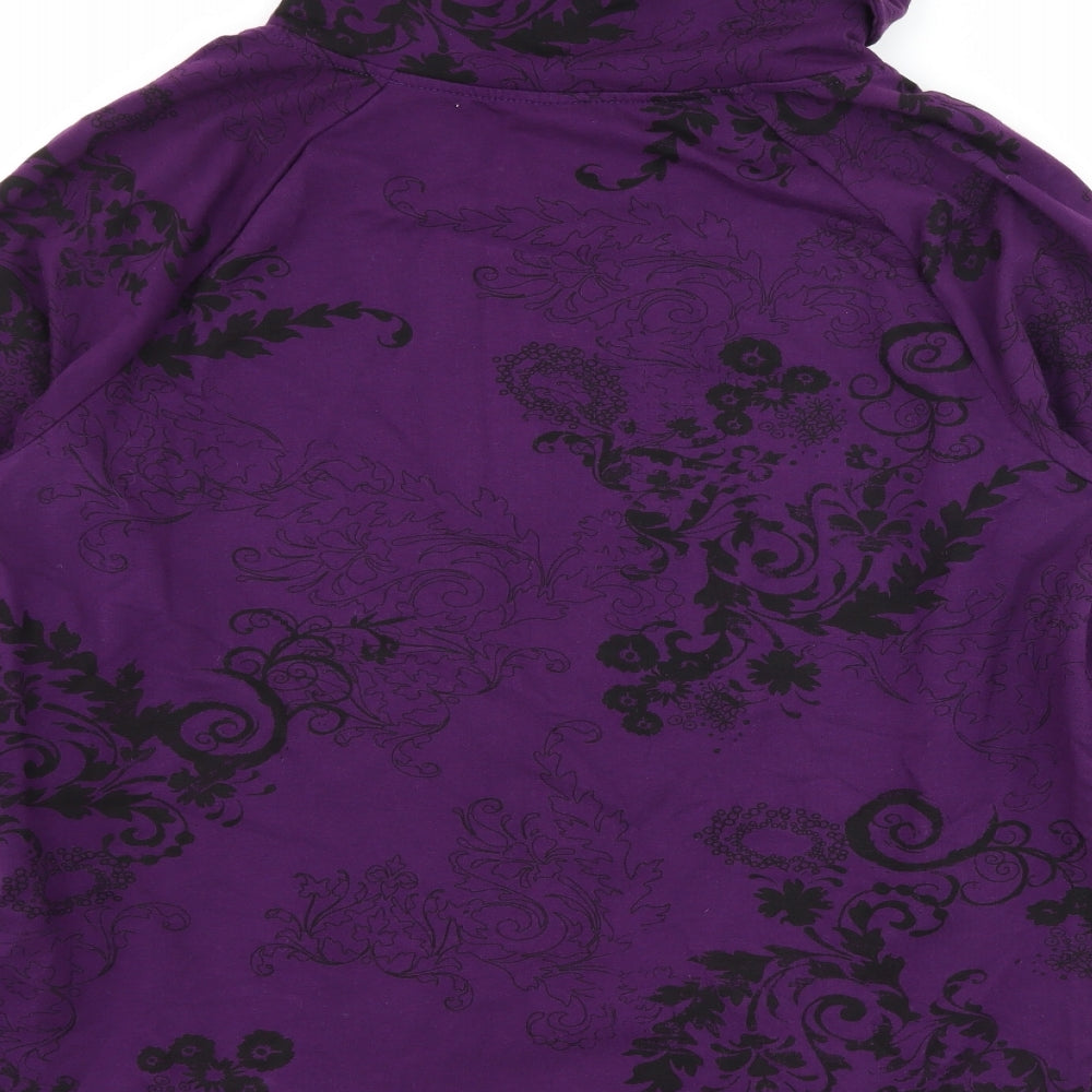 s.Oliver Womens Purple Floral  Pullover Sweatshirt Size 18