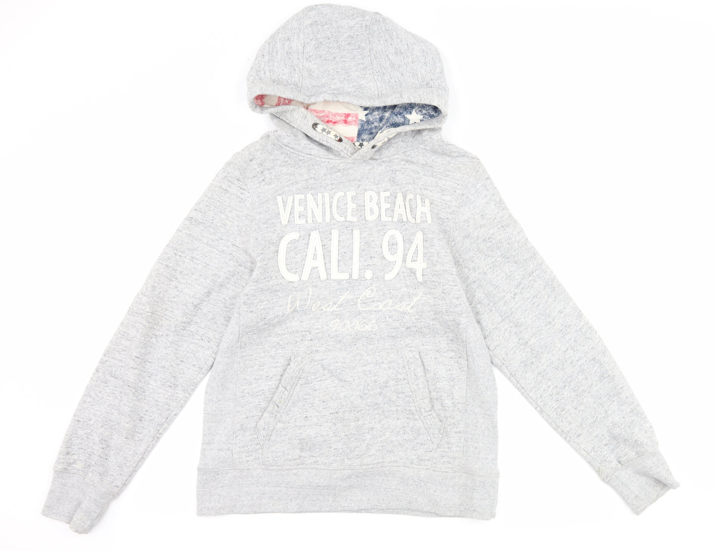 Matalan Girls Grey   Pullover Hoodie Size 15 Years  - graphic