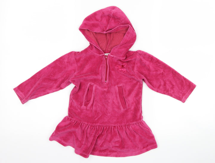 OKAY Girls Pink  Velour Jumper Dress  Size 12 Months