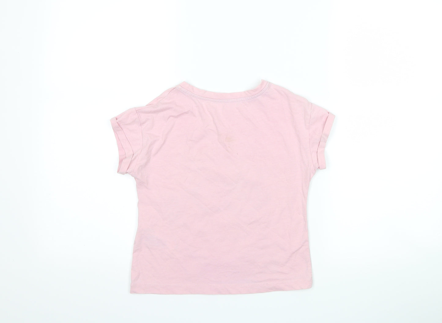 Marks and Spencer Girls Pink   Basic T-Shirt Size 5-6 Years  - Minion