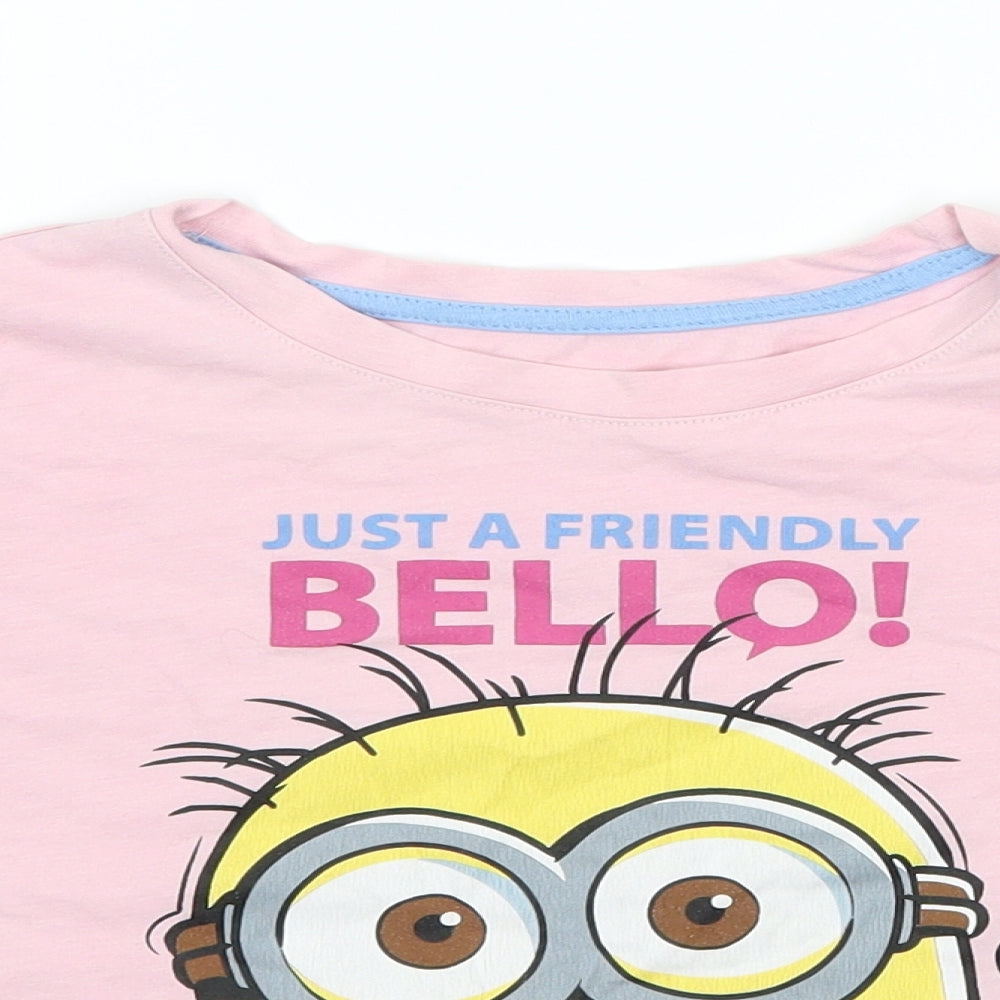 Marks and Spencer Girls Pink   Basic T-Shirt Size 5-6 Years  - Minion