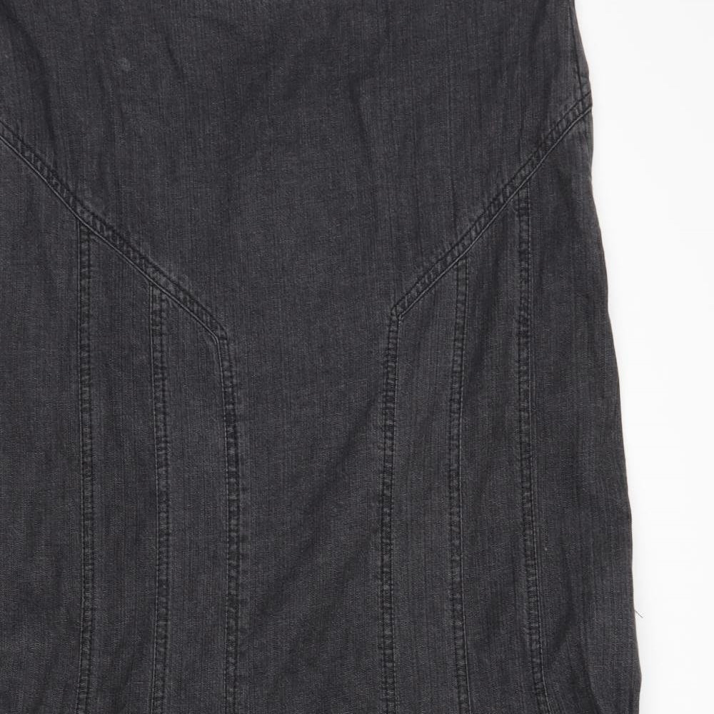 Marks and Spencer Womens Black  Denim A-Line Skirt Size 14