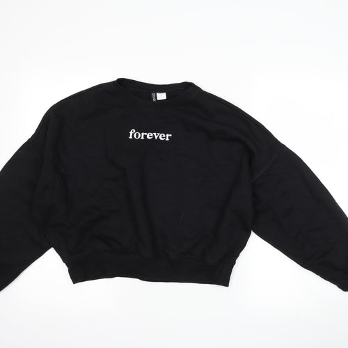 H&M Womens Black   Pullover Sweatshirt Size XS  - forever friends