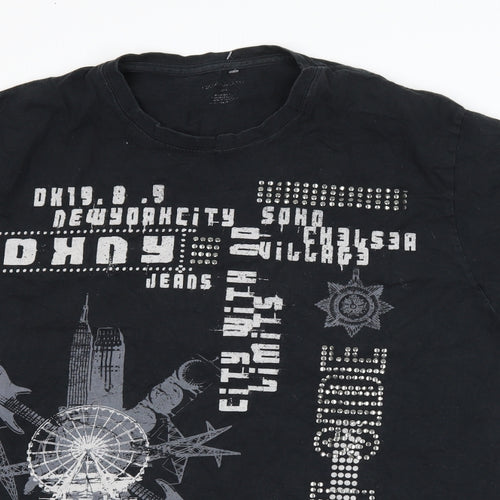 DKNY Mens Black    T-Shirt Size L  - graphic