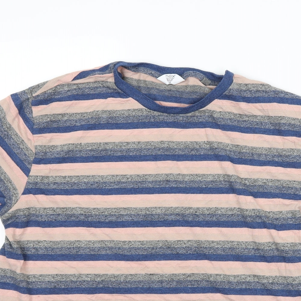 NEXT Mens Pink Striped   T-Shirt Size M