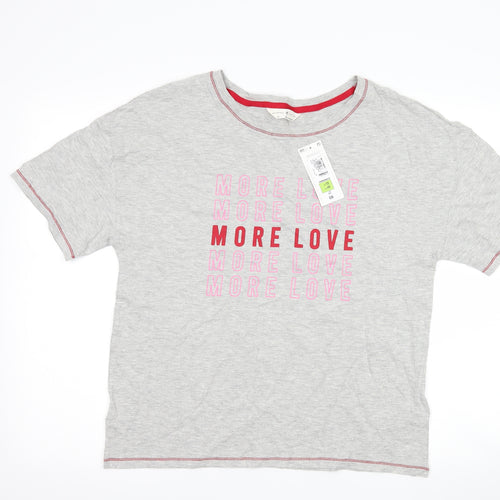 Marks and Spencer Womens Grey   Top Pyjama Top Size 12  - slogan
