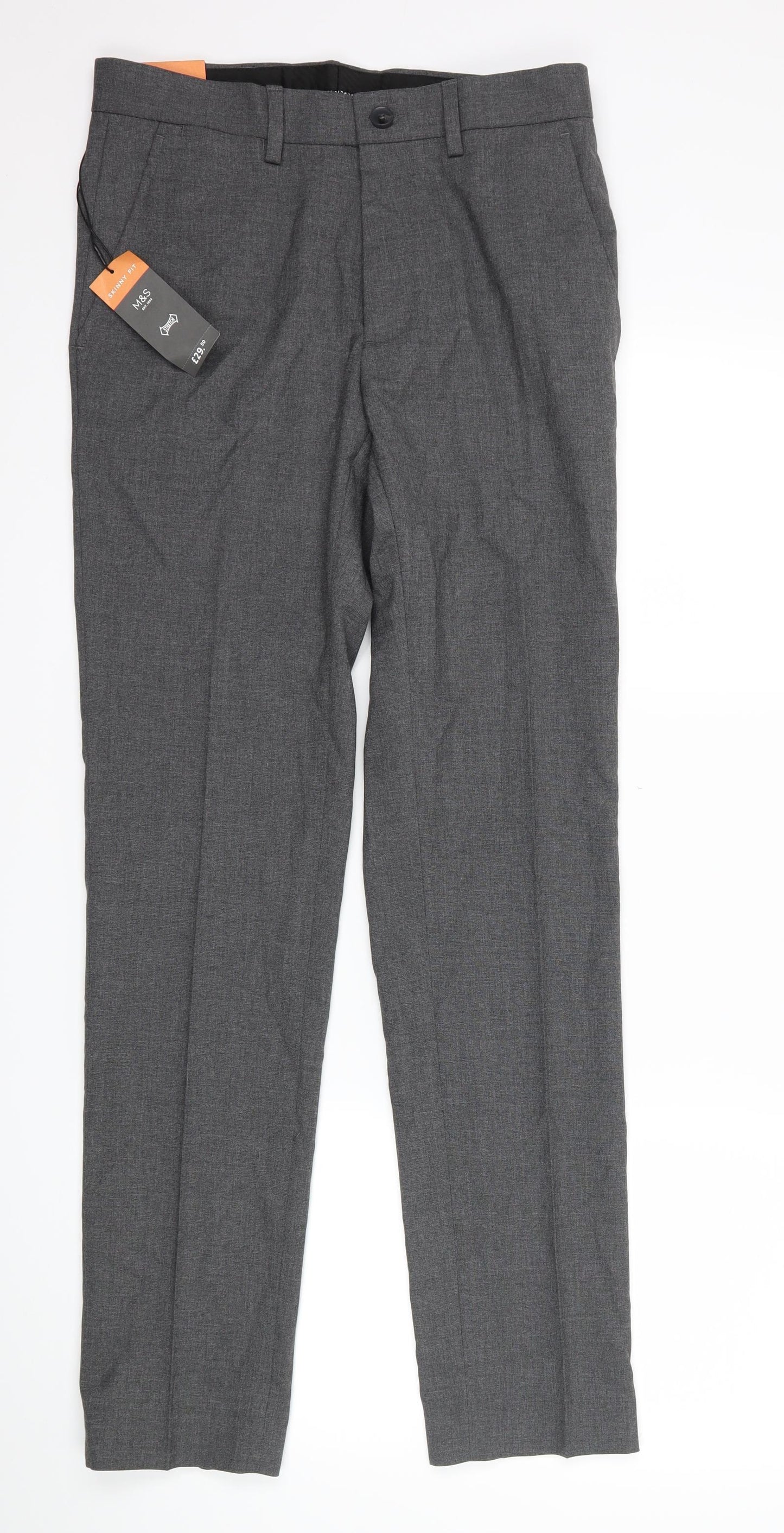 Marks and Spencer Mens Grey   Trousers  Size 28 L31 in