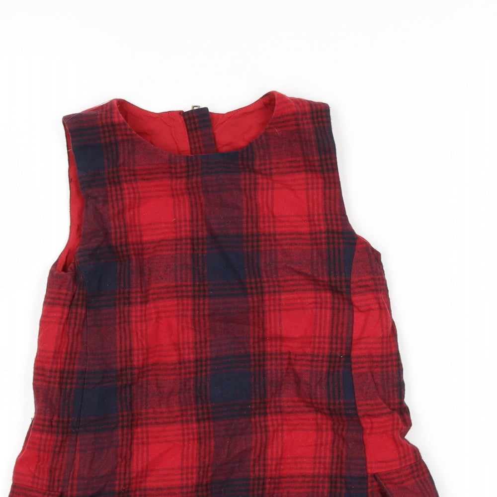 Mothercare Girls Red Check  Shift  Size 6 Years