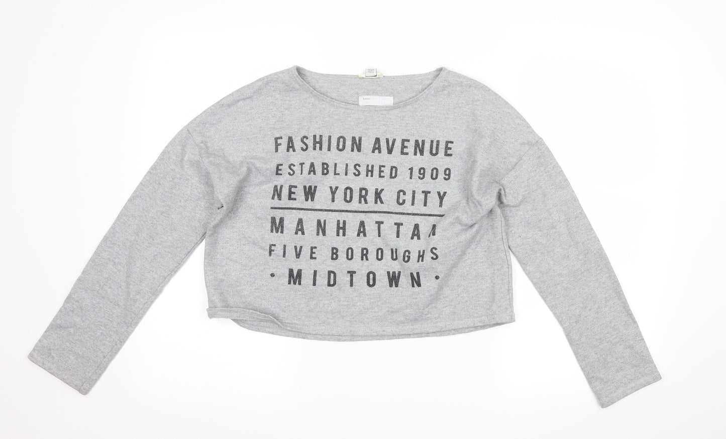River Island Girls Grey   Pullover Sweatshirt Size 11-12 Years  - slogan