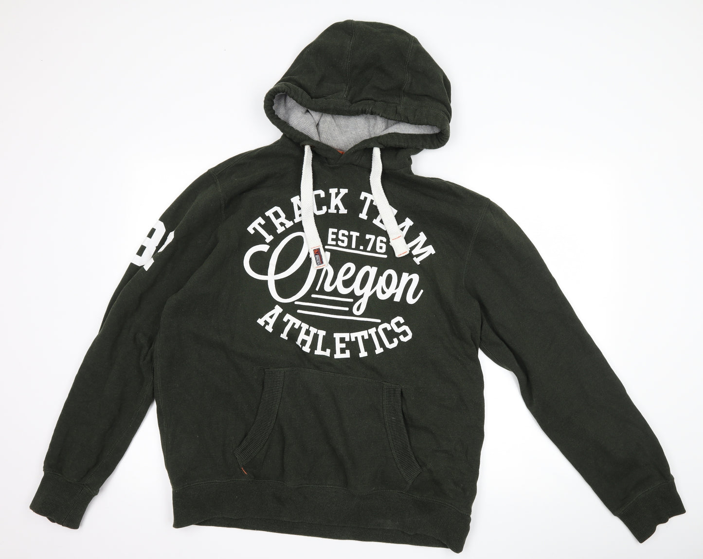 F&F Mens Grey   Pullover Hoodie Size L  - graphic