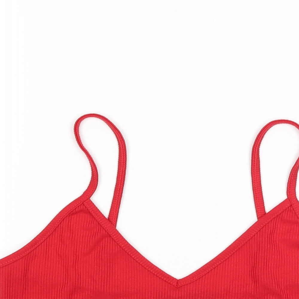 Boohoo Womens Red   Cropped Tank Size 12