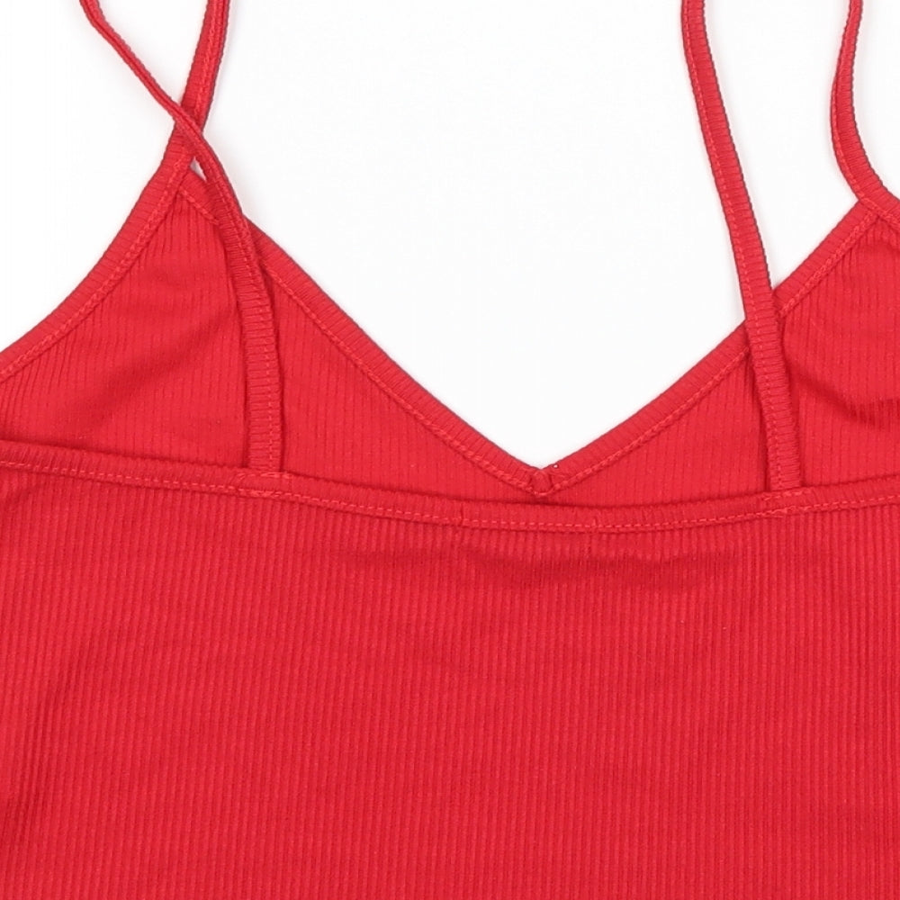 Boohoo Womens Red   Cropped Tank Size 12