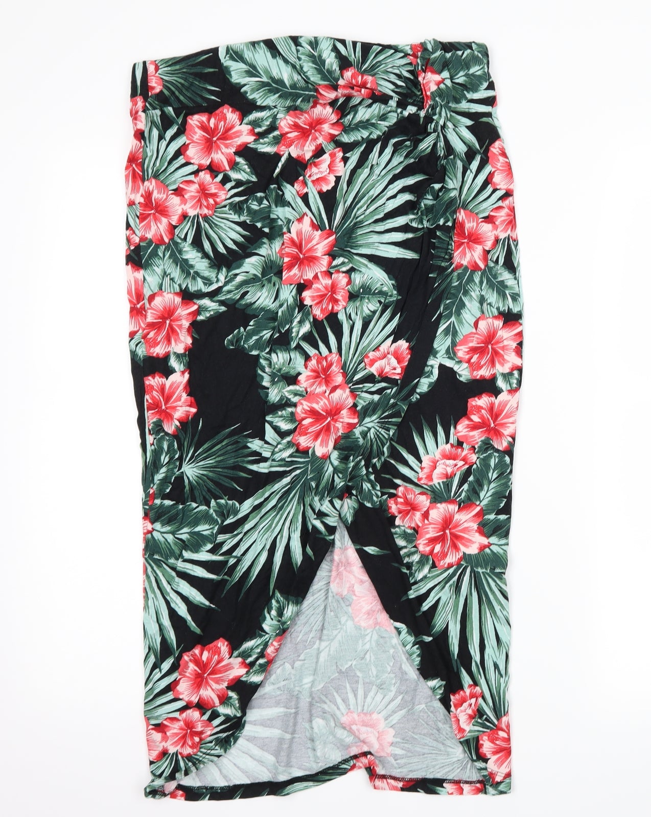 F&F Womens Black Floral  Maxi Skirt Size 10