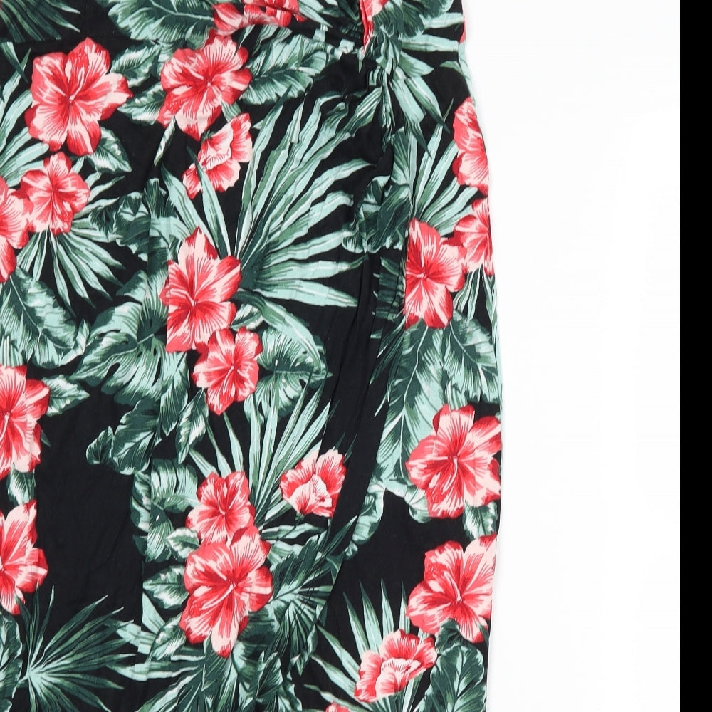 F&F Womens Black Floral  Maxi Skirt Size 10