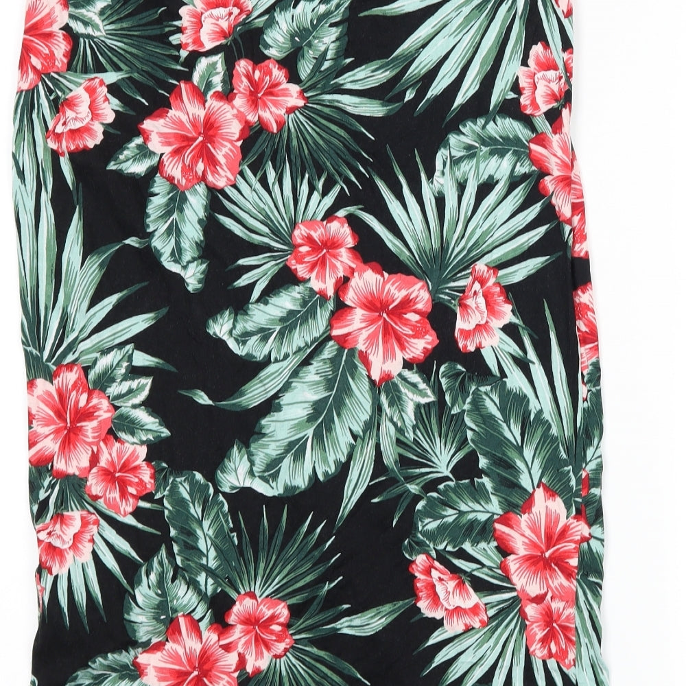 F&F Womens Black Floral  Maxi Skirt Size 10