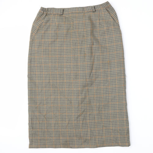 Seven 7 Womens Beige Houndstooth  A-Line Skirt Size 14