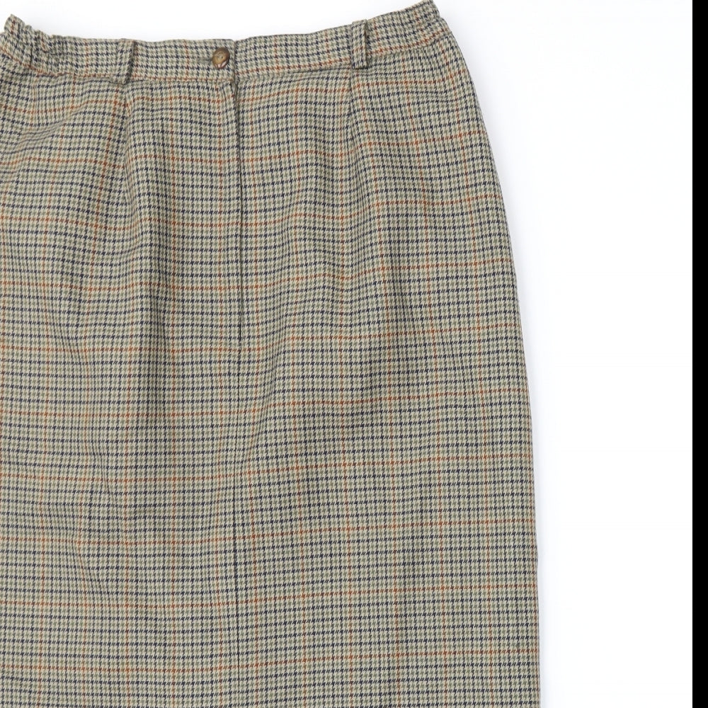 Seven 7 Womens Beige Houndstooth  A-Line Skirt Size 14