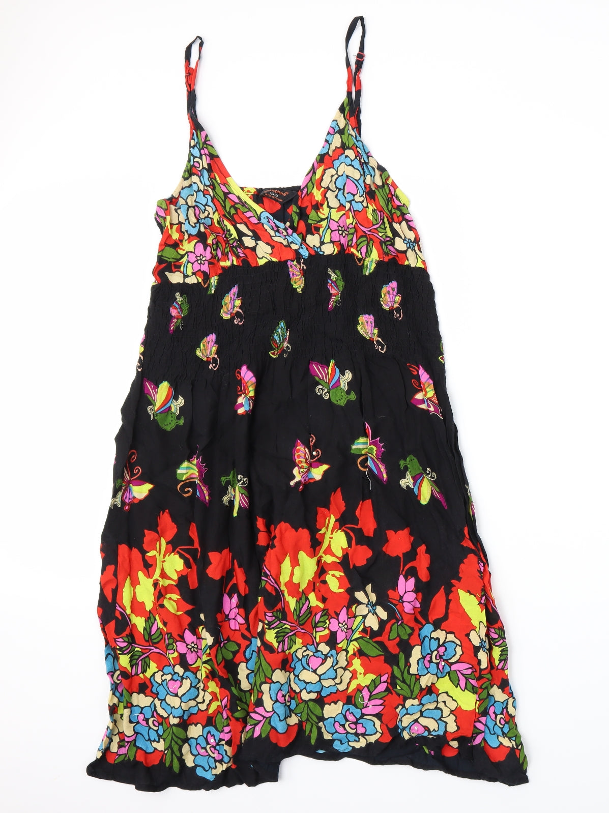 Atmosphere Womens Black Floral  A-Line  Size XL