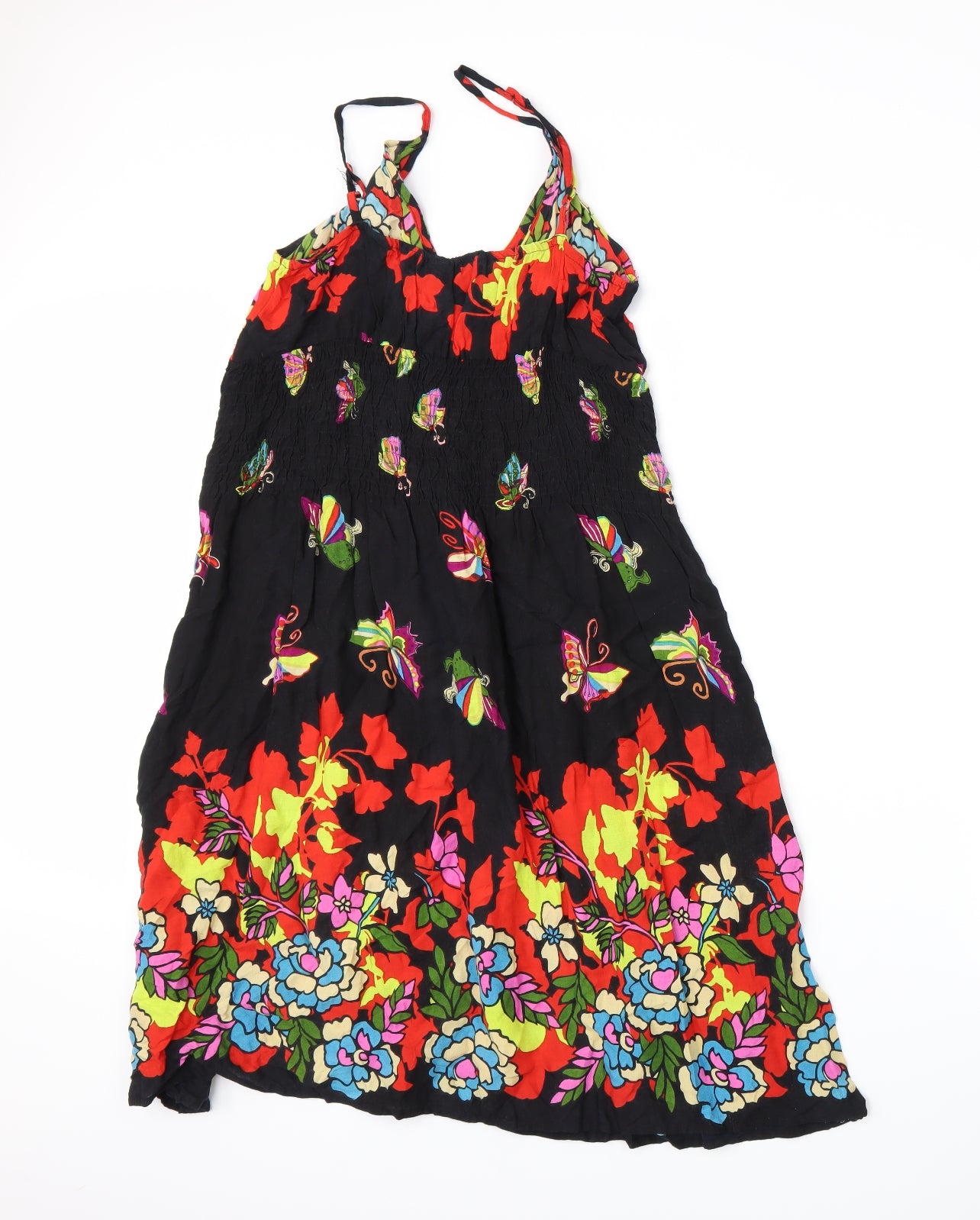 Atmosphere Womens Black Floral  A-Line  Size XL