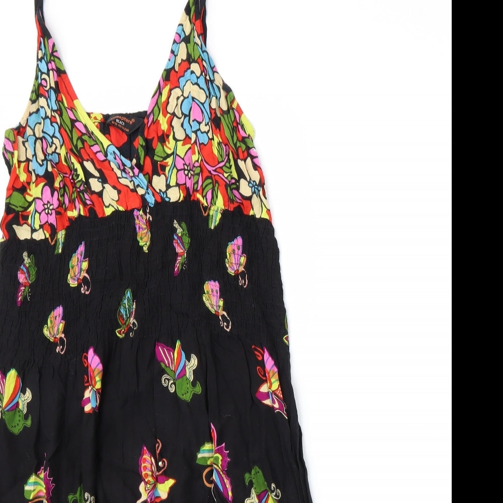 Atmosphere Womens Black Floral  A-Line  Size XL