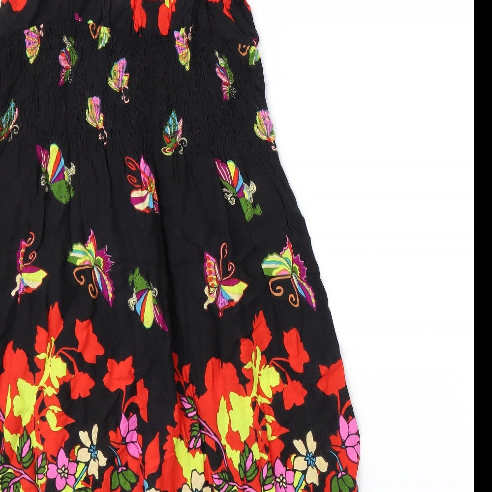 Atmosphere Womens Black Floral  A-Line  Size XL