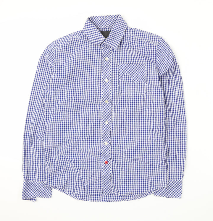 Preworn Mens Blue Check   Button-Up Size S