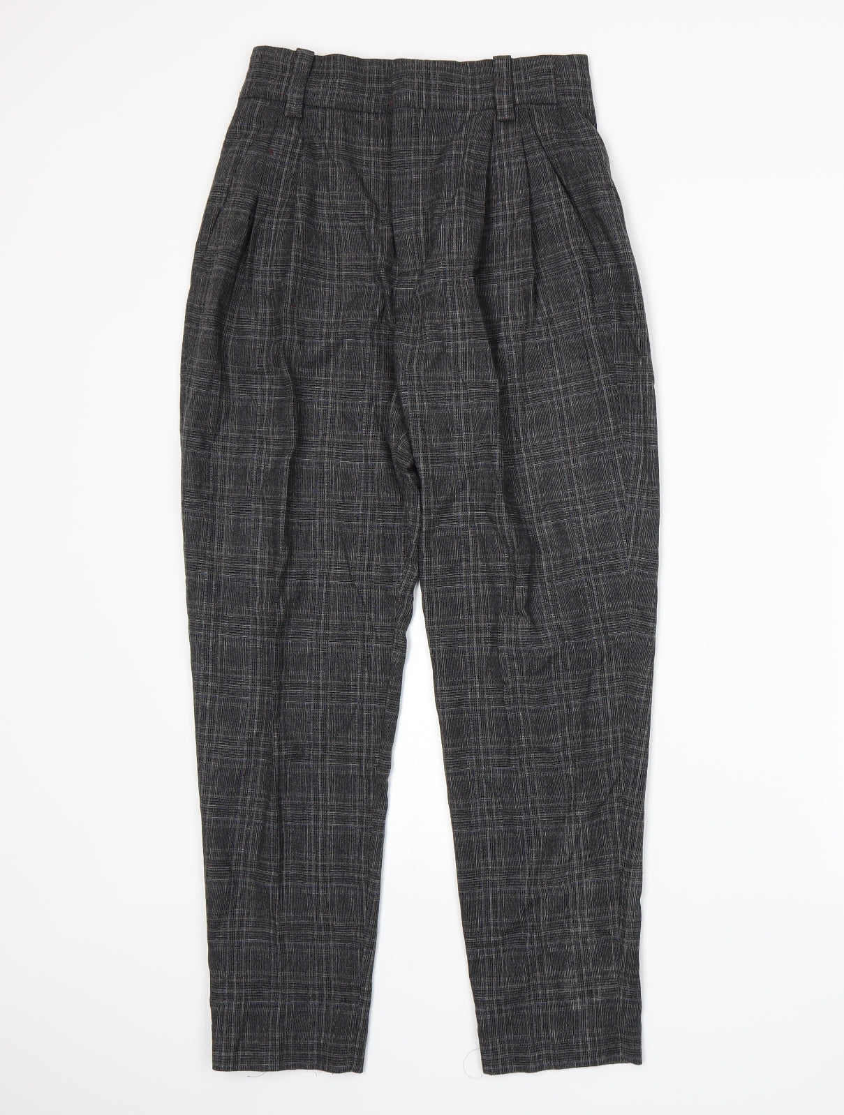 Zara Womens Grey Plaid  Trousers  Size XS L27 in