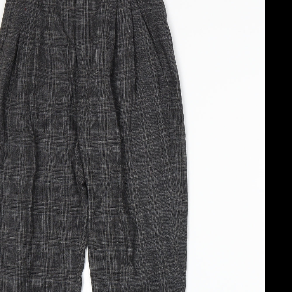 Zara Womens Grey Plaid  Trousers  Size XS L27 in