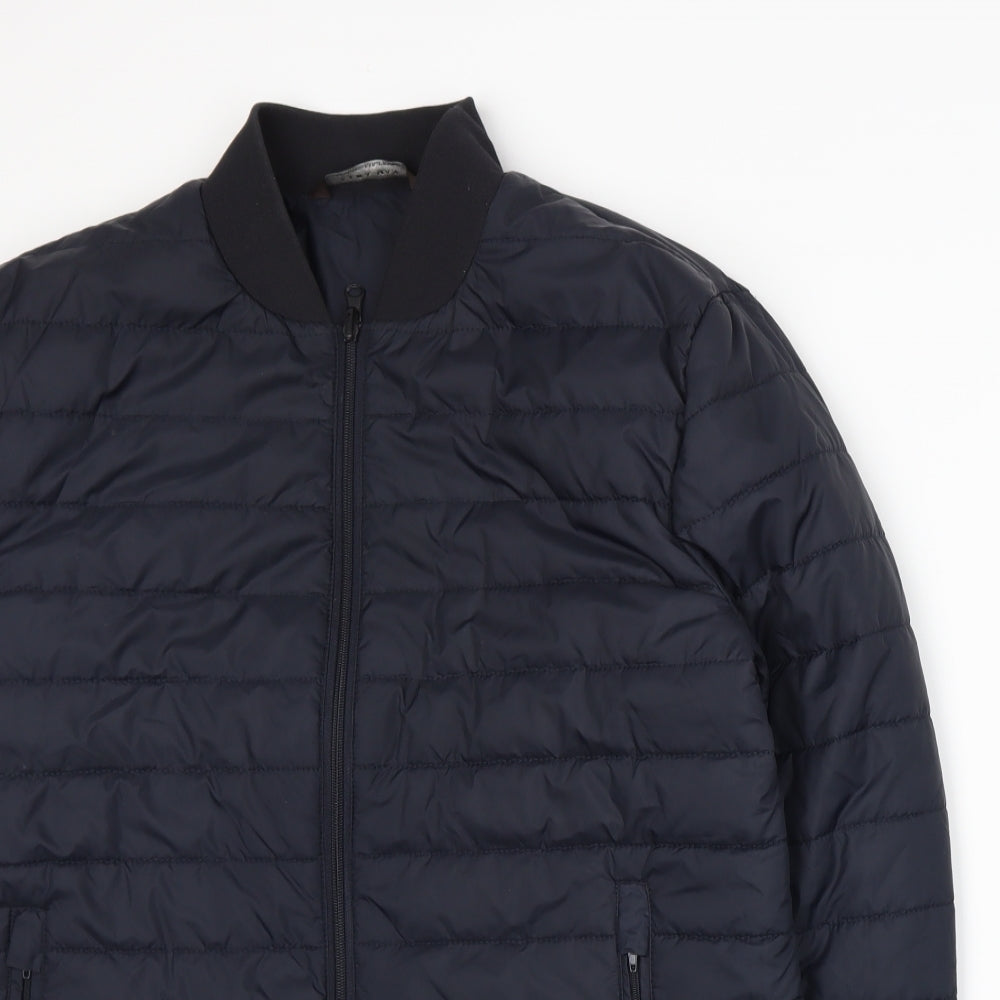 Zara Mens Blue   Puffer Jacket Jacket Size XL