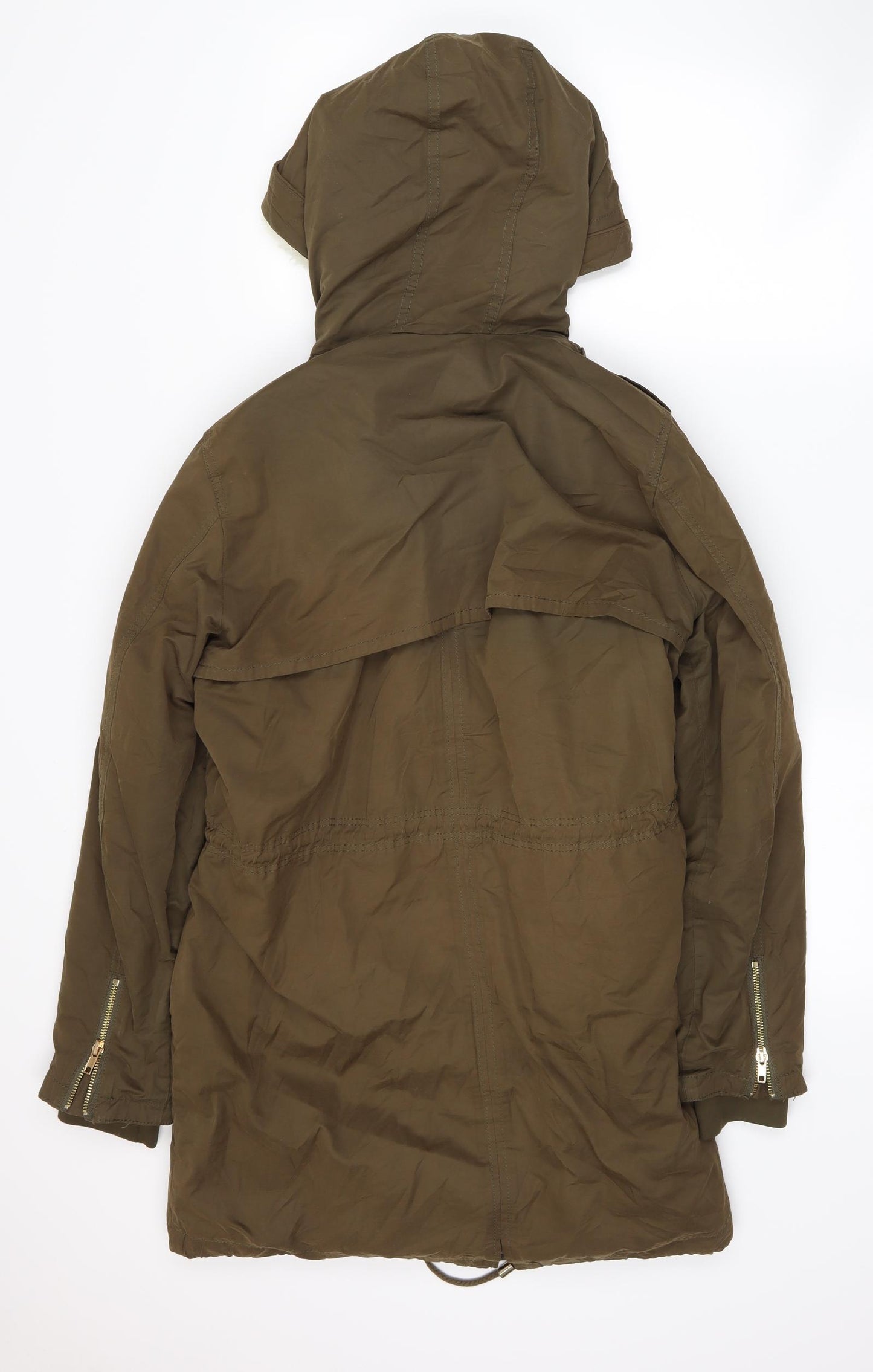 Mango Womens Green   Parka Coat Size L