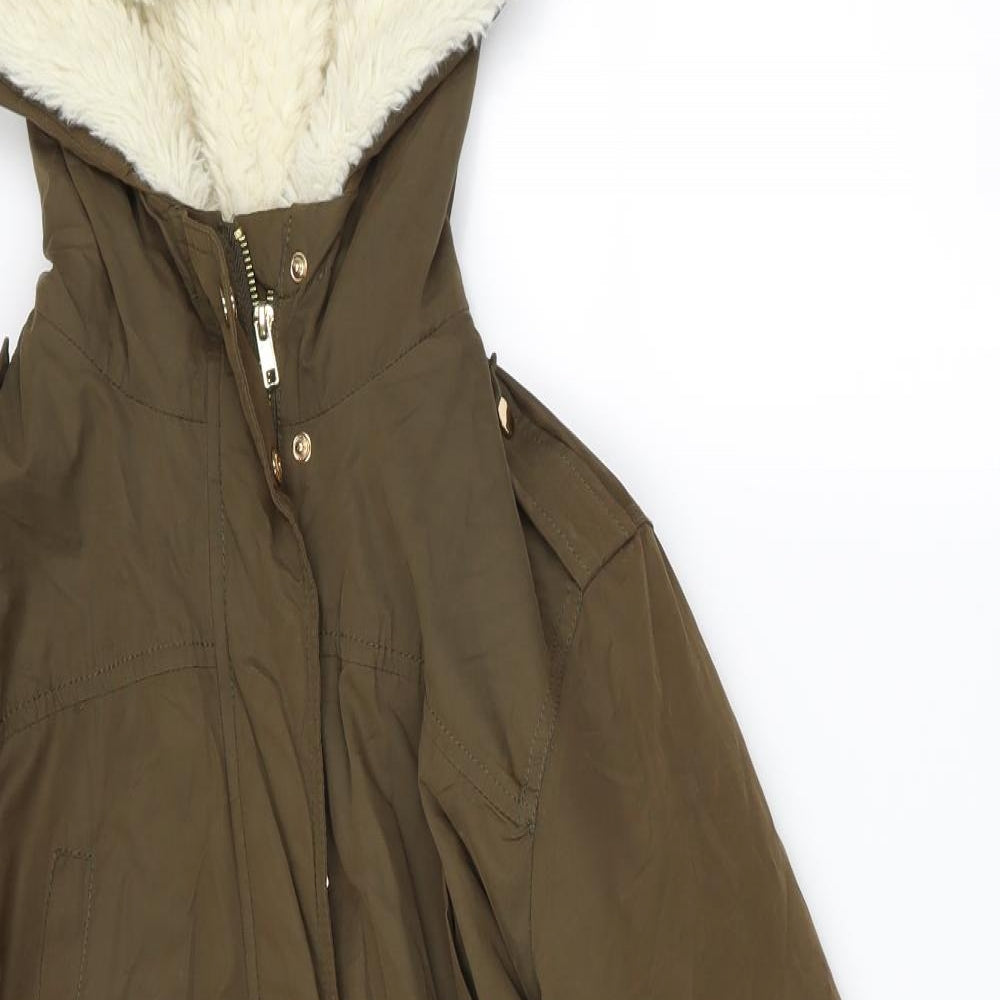 Mango Womens Green   Parka Coat Size L