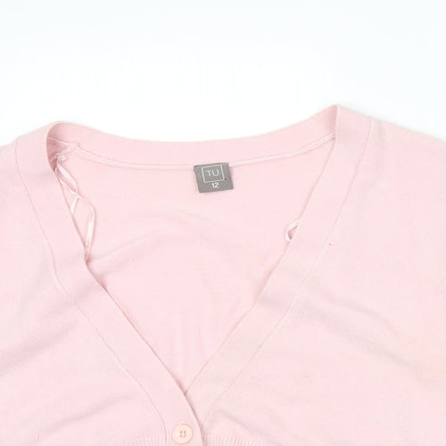F&F Womens Pink  Knit Cardigan Jumper Size 12