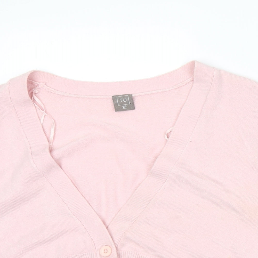 F&F Womens Pink  Knit Cardigan Jumper Size 12