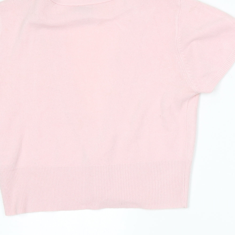 F&F Womens Pink  Knit Cardigan Jumper Size 12