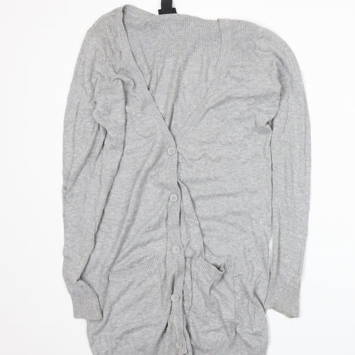 H&M Womens Grey  Knit Cardigan Jumper Size S