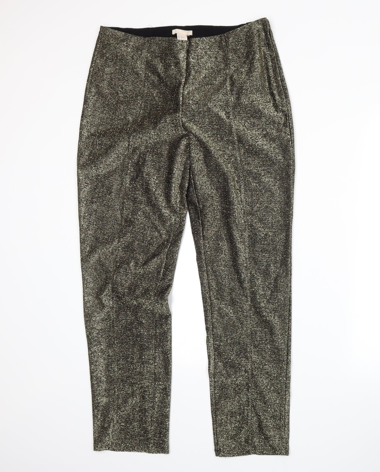 H&M Womens Gold   Trousers  Size 16 L29 in