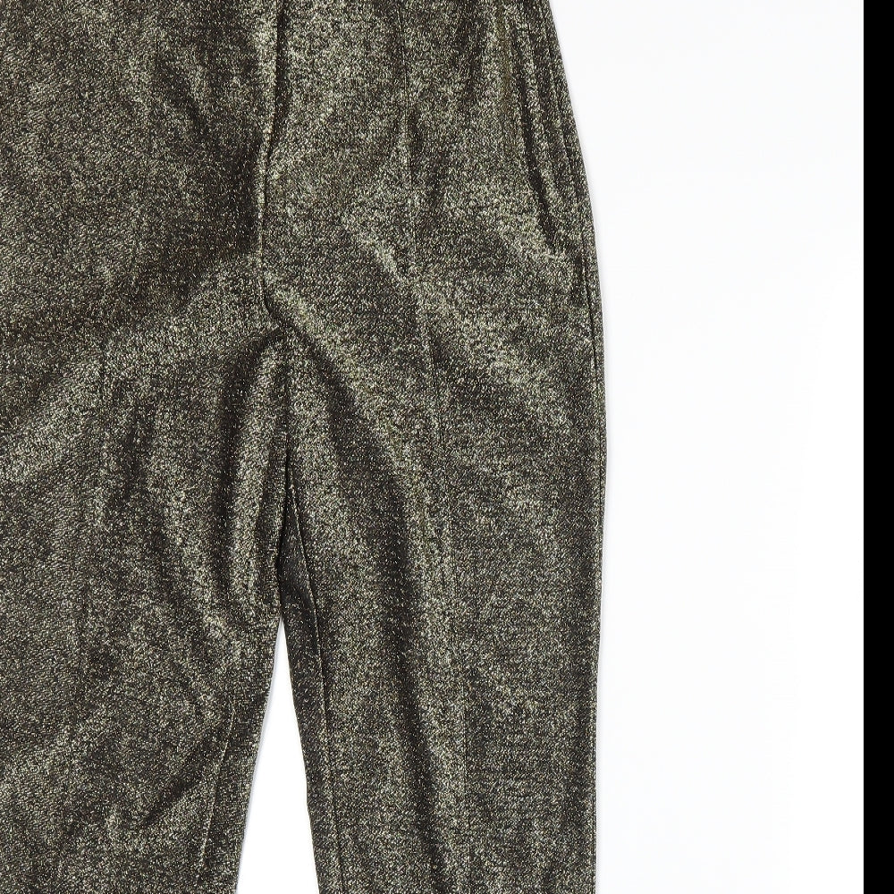 H&M Womens Gold   Trousers  Size 16 L29 in