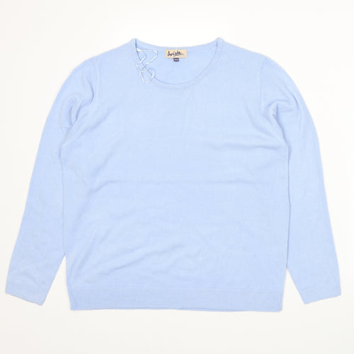 Arista Womens Blue  Knit Pullover Jumper Size 14